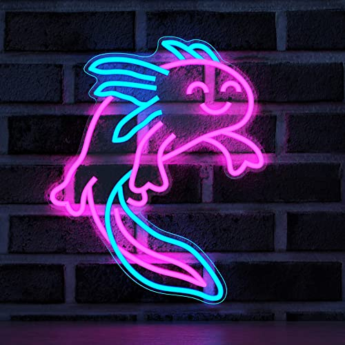 Ammonite Axolotl Geschenk, Axolotl Neon Zeichen, LED Neon Lichter für Musik Zimmer Wanddekoration Kunst für Kinder Geburtstag Geschenke, Axolotl Geschenk für Jahrestag und Freund Geburtstag