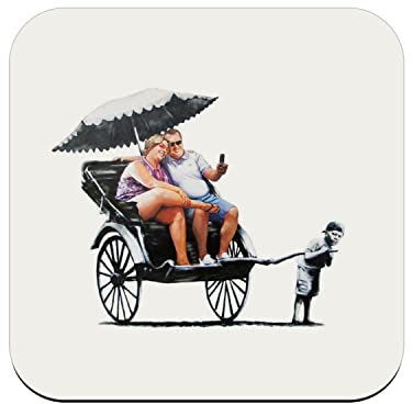 Untersetzer aus Kork, Banksy Rickshaw Kid wächst Street Art – 1 Stück (95 x 95 mm)