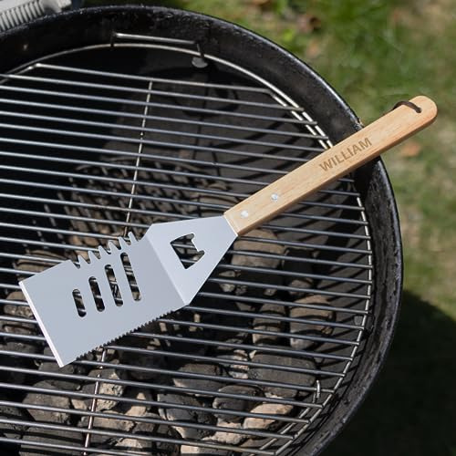 Spatule à Barbecue personnalisées - Spatule à Barbecue personnalisées en Acier Inoxydable et en Bois de chêne pour Tous Les Amateurs de Barbecue