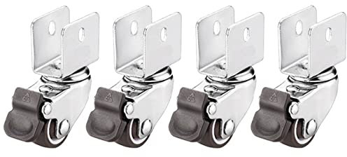 4 Stück Krippenrollen mit Bremsrädern, 1 Zoll, weiches Gummi, 16–18 mm Splint-Lenkrolle, Möbelbeschläge (Color : N0.3, Size : 16mm)