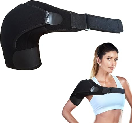 MEMOFYND 1 soporte de hombro ajustable para hombres y mujeres, soporte de hombro para dislocación articular, hombro congelado, tendinitis (negro)