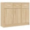 vidaXL Sideboard, Kommode mit viel Stauraum, Mehrzweckschrank Schrank mit Türen Schubladen, Beistellschrank Anrichte Wohnzimmer, Sonoma-Eiche Holzwerkstoff