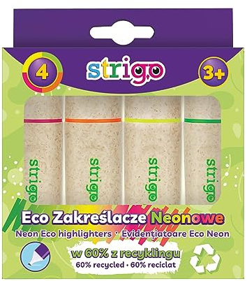 4x STRIGO Textmarker Set umweltfreundlich neonfarben