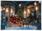 LED Bild Weihnachtsmann Schlitten Rentiere Weihnachten Leinwand Wandbild 28x38cm
