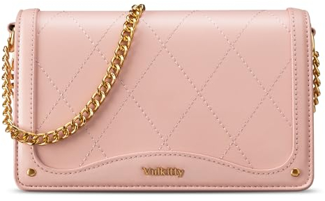 Vulkitty Borsa Tracolla Donna Piccola Firmata Rosa con Catena Borsetta a Spalla Elegante Pelle Verniciata