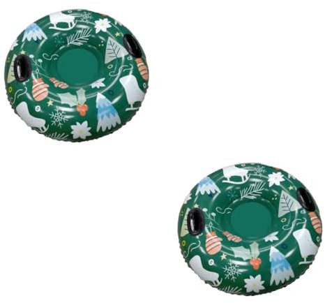 SHERCHPRY 2 STK Aufblasbarer Skiring Weihnachtsschneeröhre Aufblasbare Schlittenschläuche Aufblasbarer Schlitten Für Kinder Griffe Schlittenrohr Mädchen Innenrohr Umweltschutz-PVC Baby