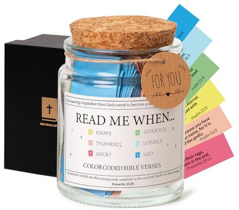 Bibelvers-Glas, Gebetskarten Holy Read Me When Bible Verses Jar, Kirche, Abschluss, Taufe, inspirierend, Geburtstag, christliches Geschenk für Frauen, Männer, Freunde, Familie, Teenager, Vatertag