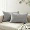 mosayt Kissenbezug grau 30x50 2er Set Kordsamt gestreiftes Muster Kissenbezüge Kissenhülle Dekokissen Sofakissen Nackenkissen Couchkissen Winter Deko Kissenhüllen Wohnzimmer Schlafzimmer