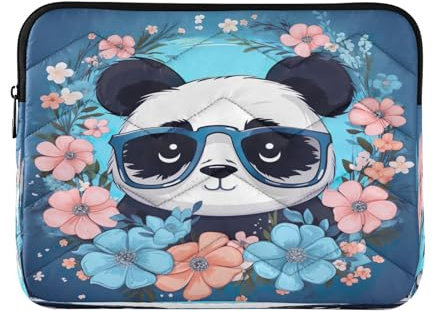 MCHIVER Kawaii Panda Laptop Sleeve Case 13.3 Inch Laptop Cover Bag Lightweight Computer Carriers for Travel