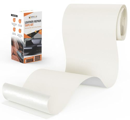 Xroam Kunstleder Selbstklebend, 12x160 cm Weiß Leder Reparatur Patch, Lederflicken Selbstklebender, Kunstleder Reparaturset, Leder Patch Selbstklebend für Sofa, Autositze, Taschen, Jacken