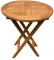 BrackenStyle Alma Table de salle à manger ronde en teck de 60 cm avec pieds croisés – Table basse en bois pour extérieur, terrasse, jardin