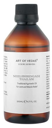 Neelibhringadi Thailam 200ML – Traditionelles Ayurvedisches Öl für die Haarpflege, Natürliche Pflege nach Ayurveda, Ayurvedisches Öl zur Förderung von gesunden, glänzenden Haaren