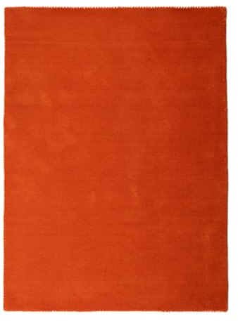 carpetfine handgefertigter Wollteppich Gabbeh Lola Orange 200x290 cm Weich, Hochwertig, Zeitlos | Reine Schurwolle für Gemütlichkeit & Eleganz im Wohn- und Schlafzimmer