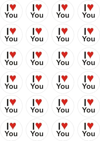 24 x PRECUT Edible Valentines Day Cupcake Fairy Cake Wafer Decoration Toppers - Available in 4 Designs (Design 4)