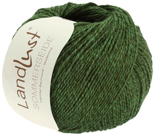 LANA GROSSA Landlust Sommerseide | Feines & leichtes Baumwoll-Seidengarn | Handstrickgarn aus 50% Seide & 50% Baumwolle | 50g Wolle zum Stricken & Häkeln | 170m Garn FB 57