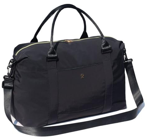 ESVAN Reisetasche, Sporttasche, Weekender, Übernachtung, Handgepäcktasche, Crossbody-Tasche mit Nassfach und Trolleyhülle, A Schwarz, modisch