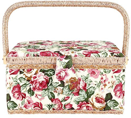 Kissmii Extra GroßEr NäHen Korb, Vintage NäHen Korb, für Nadeln, Faden, MaßBand und Andere NäHen ZubehöR Aufbewahrung