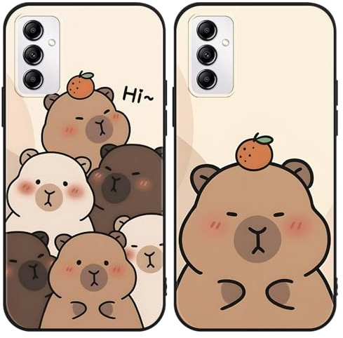 Yimctoie [2 Stück Anime Handyhülle für Samsung Galaxy A14 5G 6.6 Hülle, Schutzhülle mit Aesthetic Capybara Muster Cover Niedlich Cartoon Weich TPU Silikon Stoßfest Kratzfest Case, Funny