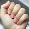 Press on Nails 24pcs, False Nails Nude Pink, Stick on Nails in 12 Sizes, Short False Nail Square, French Tip False Nails Reusable, Stick on Nail for Women