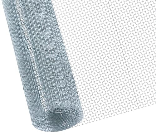 CCLIFE Hühnerzaun Geflügelnetz , Maschenweite 6.3 mm , Höhe 100 cm , Länge 2/5 m , Verzinkt Silber