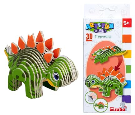 Simba Art and Fun 3D Modell Stegosaurus, Dinosaurier zum Zusammenstecken, einfacher Zusammenbau, ab 5 Jahren