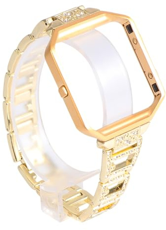 VILLFUL Rhinestone Ersatzband für Goldfarbener Legierungsrahmen Elegantes Armband Kompatibel mit Fitbit Blaze Smartwatch Komfortabel und Langlebig Modisches Zubehör