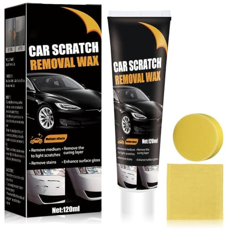 Kratzer Entferner Auto, Autokratzer Reparatur Paste, Scratch Remover Wax, mit Schwamm und Tuch, entfernt Kratzer, Wirbel, Abrieb und Flecken, einfache Anwendung zu Hause