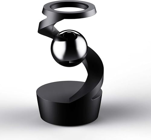 Levitating Magic Floating Ball Spinner - Anti-Gravity Gyro Desk Toy, Calming Focus Gadget for Office Desk, Home Decor, ADHD & Stress Relief (1,black)