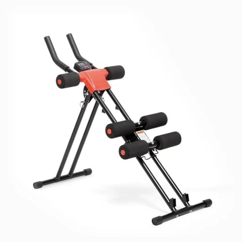 Klappbare Bauchmuskelbank mit Übungsanleitung, multifunktionale Bauchmuskelmaschine mit LCD-Display, neigbare Hantelbank, Fitnessgerät für Zuhause, Belastung 120 kg + Übungsanleitung