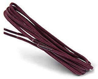 Kaps Cordones Finos Redondos Encerados, Cordones Redondos de Calidad de 2 mm 100% Algodón para Calzado Casual y de Moda, 1 par (75 cm - 29 pulgadas - 4 a 5 pares de ojales / 26 - Granate)