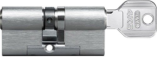 EVVA 4KS Doppelzylinder 36/41 | hochsicherheits-Profilzylinder | Not- und Gefahrenfunktion & Bohrschutz | Schließzylinder für Haustüren Wohnungstüren | 5 Schlüssel und Sicherungskarte | Nickel matt