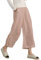 ECUPPER Womens Elastic Waist Plus Size Cotton Pants Relaxed Fit Casual Cropped Wide Leg Trousers Pink L