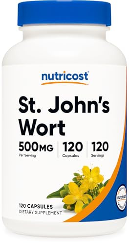Nutricost St John’s Wort Capsules (500mg) 120 Capsules - Vegetarian, Gluten Free and Non-GMO