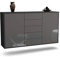 Dekati Sideboard Pembroke Pines hängend (136x77x35cm) Korpus anthrazit matt - Front Hochglanz Grau - Push to Open - Leichtlaufschienen