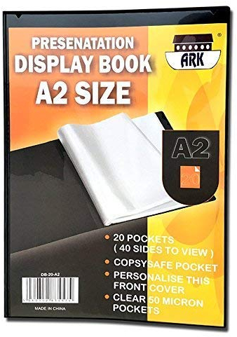 A2 Black Presentation Display Book by Ark (20 Pockets A2 (Single))
