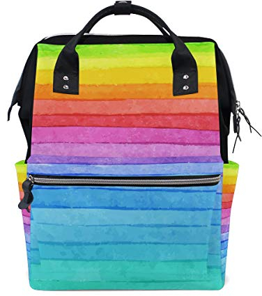 BIGJOKE Wickelrucksack, abstrakt, bunt, bunt, multifunktional, große Kapazität, Wickeltasche mit Reißverschluss, lässig, stylisch, Reiserucksäcke für Mama, Papa, Babypflege