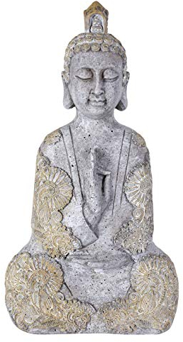 Buddha im Lotussitz Figur Feng Shui Gartenfigur Dekofigur Gartenskulptur Kunststein 45cm cw244 Palazzo Exklusiv