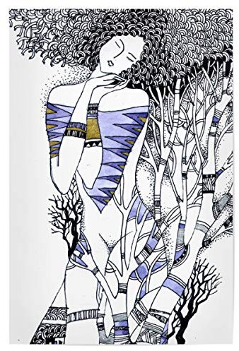 artboxONE Poster 75x50 cm Abstrakt Winter Deko II hochwertiger Design Kunstdruck - Bild nackt Frau Locken
