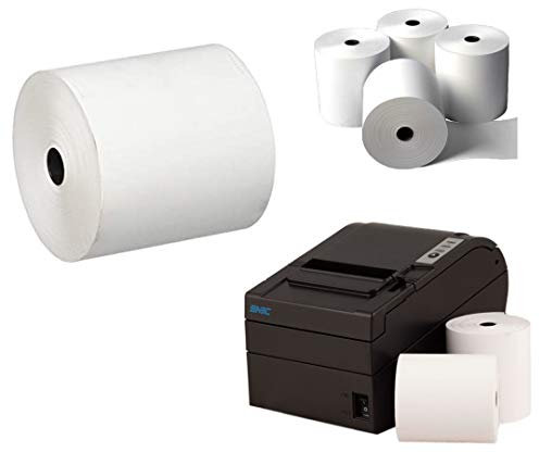 Thermopapier-Kassenrollen, 80 x 80 x 12.7 mm, geeignet für EPOS Epson, Star, Samsung, Bixolon POS-Terminals, Packung mit 1, 5, 10, 15, 20, 1000) Rollen (5, Thermorollen 80 mm x 80 mm x 12.7 Stück mm)