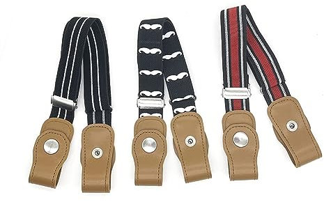 Anshili 3 Stücke Kinder Gürtel Einstellbar Elastisch Stretchgürtel für Jungen und Mädchen (B)