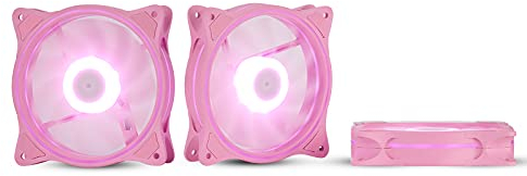 120mm Computer PC Cooling Fan Pink LED Game Case Cooler Fan Quiet 12V Computer PC Fan with Triple Light Loop 3-Pack