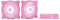 120mm Computer PC Cooling Fan Pink LED Game Case Cooler Fan Quiet 12V Computer PC Fan with Triple Light Loop 3-Pack