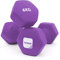 KAYMAN Neoprene Dumbbell Pair with Anti-Slip Grip, Hex Edges, Water-Resistant Surface & Free Workout Poster Guide - Weight Set for Home, Gym & Fitness Training Equipment - Unisex (6kg - Purple)