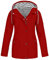 Veste de pluie pour femme, légère, imperméable, respirante, avec capuche, parka grande taille, veste de sport, veste d'extérieur, 2 rouges., L