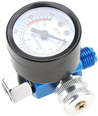 Presión Regulador de pistola de pintura, 1/4in 0-150PSI Pistola de pulverización Regulador de presión de aire Medidor de presión de pistola de pintura Accesorio de herramienta neumática