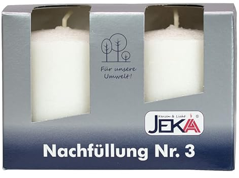 Nachfüller Nr. 3 für Glasgrabkerze ohne Hülle - Brenndauer von bis zu 45 Stunden | Grabkerzen ohne Hülle | Grableuchte - Grabkerzennachfüller ohne Hülle (Brenndauer: bis zu 45 Stunden, 20)