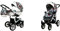 BabyLux Tropical 2-in-1 Bouncing Baby Stroller und Zubehör Kinderwagen Verstellbar und faltbar Aluminium Konstruktion Wasserdicht Nicht abnehmbare Räder Gold Hundstooth