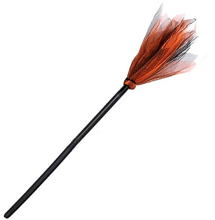 Lezevn Halloween Witch Brooms Witch Broomstick Halloween Party Props Children's Witch Brooms Toys for Cosplay Costume Decoration (Orange)