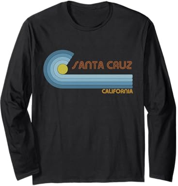 70s 80s California CA Wave Sunset City Santa Cruz Long Sleeve T-Shirt