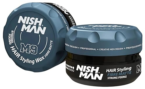 NISHMAN M9 Haarstyling-Wachs - Pliable Fiber Matte Strong Fixing 100g - Mattes Finish, Hoher Halt, Verleiht Extra Volumen - Perfekt für Kurzes & Welliges Haar